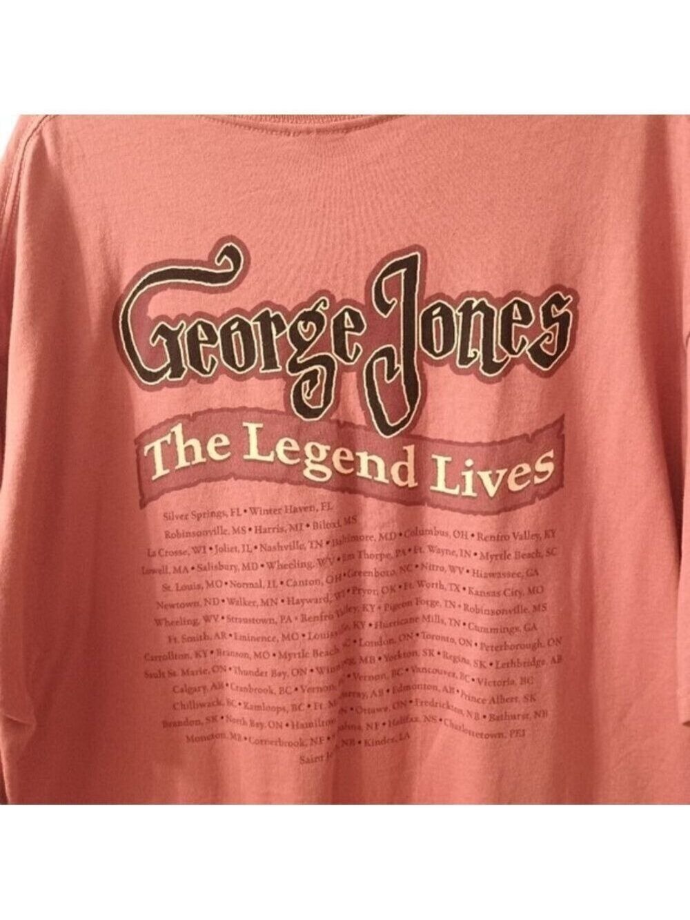 Autographed George Jones The Legend Lives Concert Tour Orange T-shirt XL - Picture 4 of 5